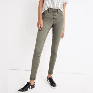 Madewell Green 9" High Rise Skinny Button Fly Jeans Size 26